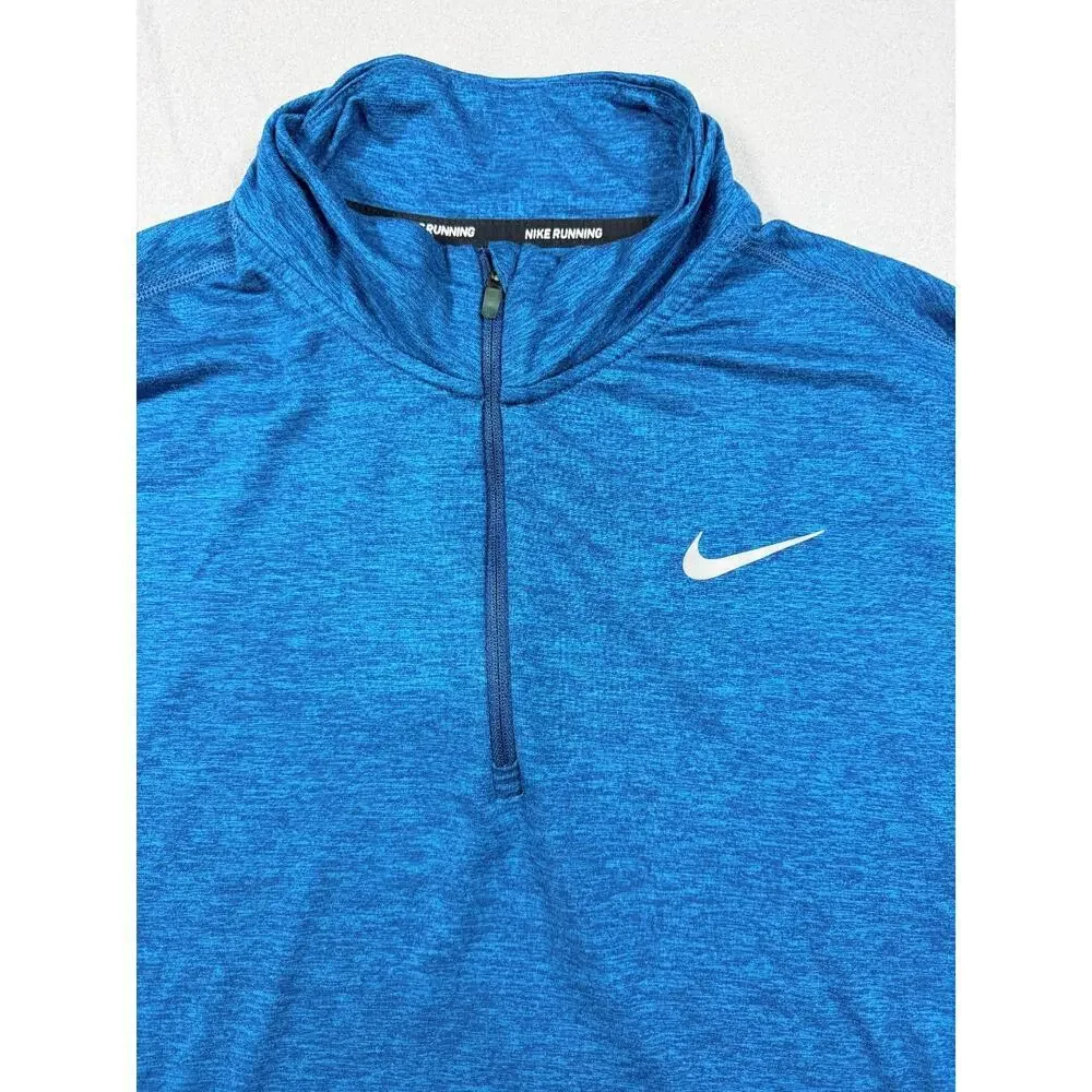 Nike Men's Dri-FIT Element Half-Zip Running Shirt in Blue Size Large
